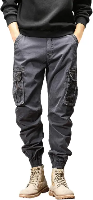 Mens Sweatpants with Pockets Big and Tall Athletic Cargo Trousers Utility Pants with Zip Pockets Joggers for Men Cargo