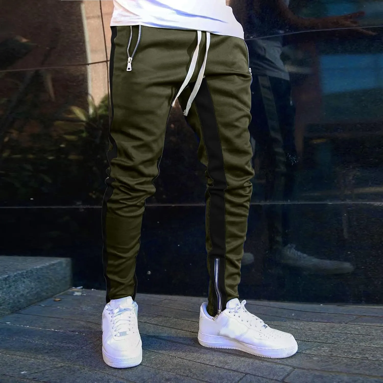 Mens Sweatpants with Pockets Big and Tall Cargo Pants for Men Men's Military Cargo Tactical Pants Lightweight Cotton