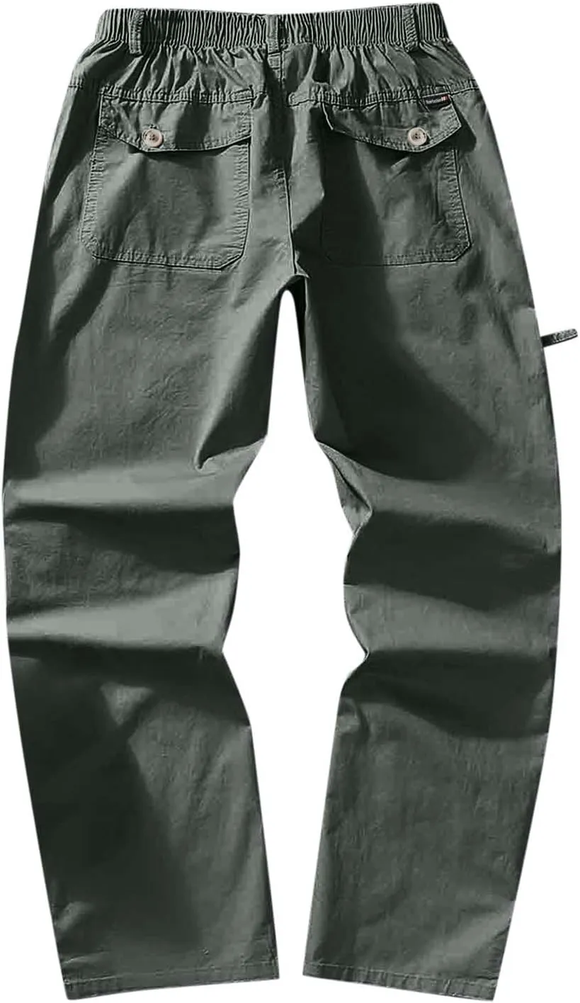 Mens Sweatpants with Pockets Big and Tall Cargo Pocket Fleece Jogger Pants Men's Heavyweight Fleece Cargo Pants Cargo