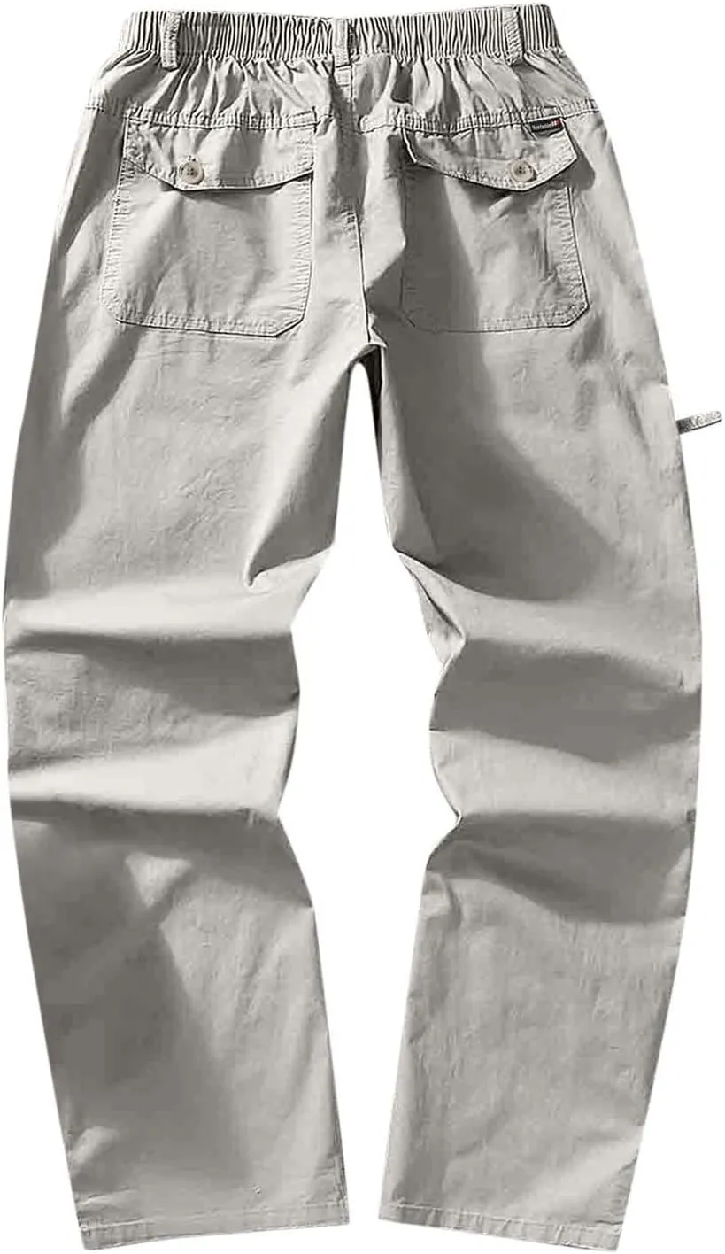 Mens Sweatpants with Pockets Big and Tall Cargo Pocket Fleece Jogger Pants Men's Heavyweight Fleece Cargo Pants Cargo