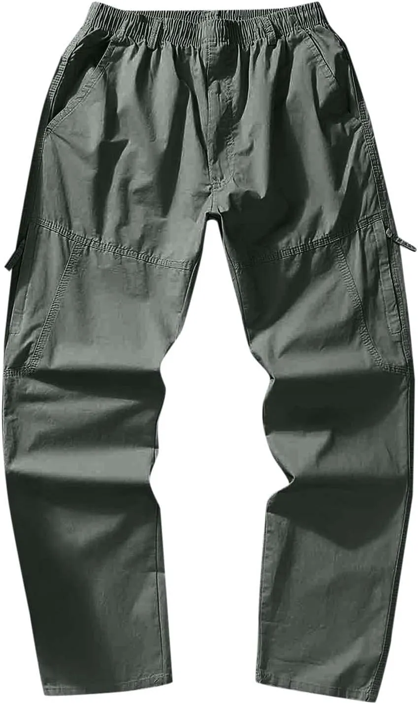 Mens Sweatpants with Pockets Big and Tall Cargo Pocket Fleece Jogger Pants Men's Heavyweight Fleece Cargo Pants Cargo