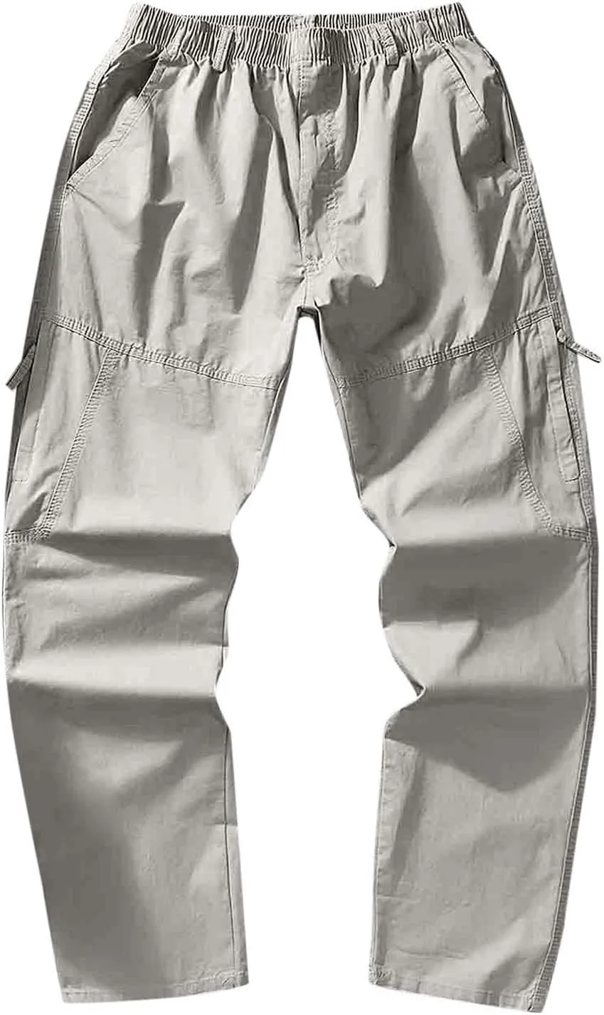 Mens Sweatpants with Pockets Big and Tall Cargo Pocket Fleece Jogger Pants Men's Heavyweight Fleece Cargo Pants Cargo