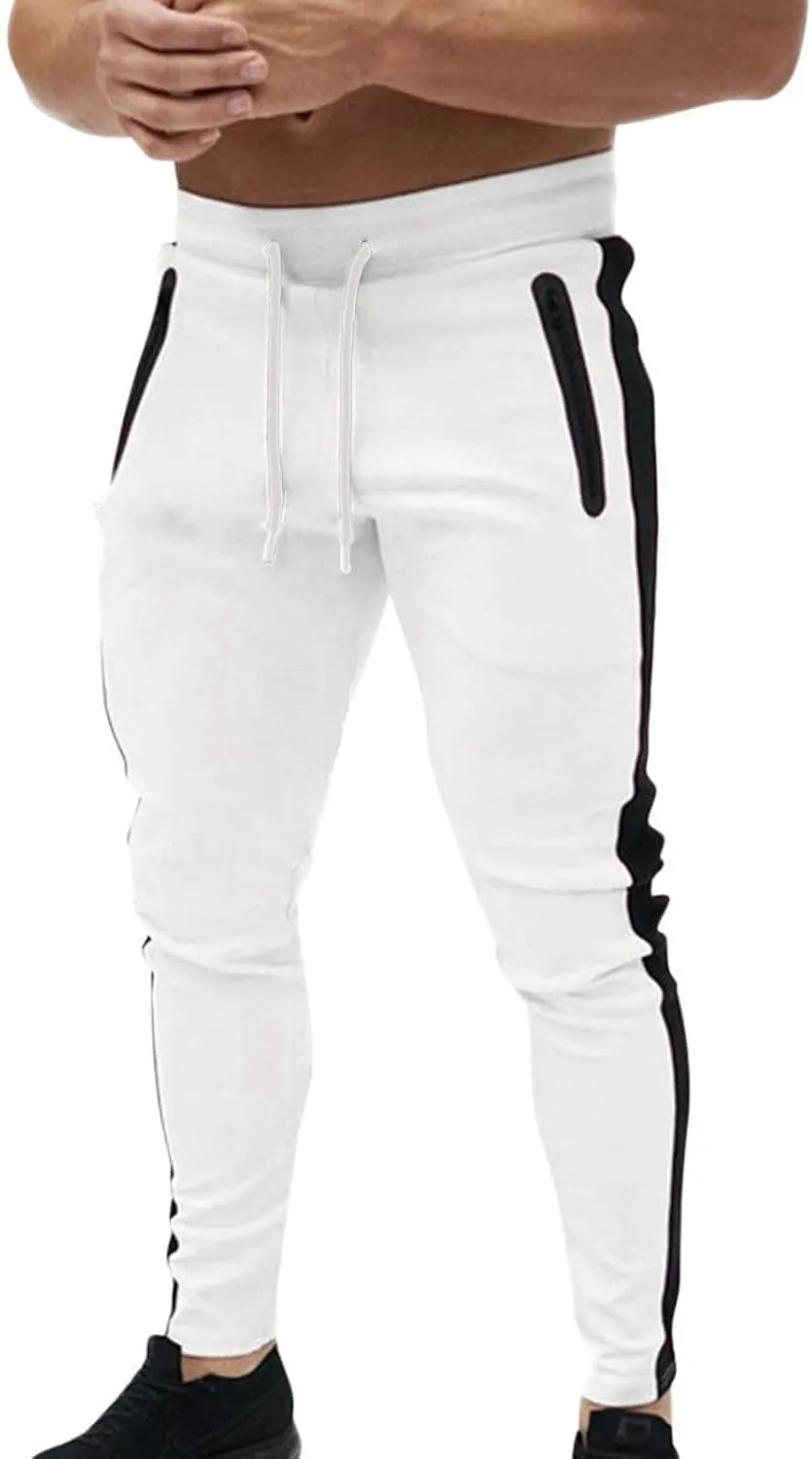 Mens Sweatpants with Pockets Big and Tall Pant Slim fit Basic Trouser with Pocket Men's Personality Casual Drawstring