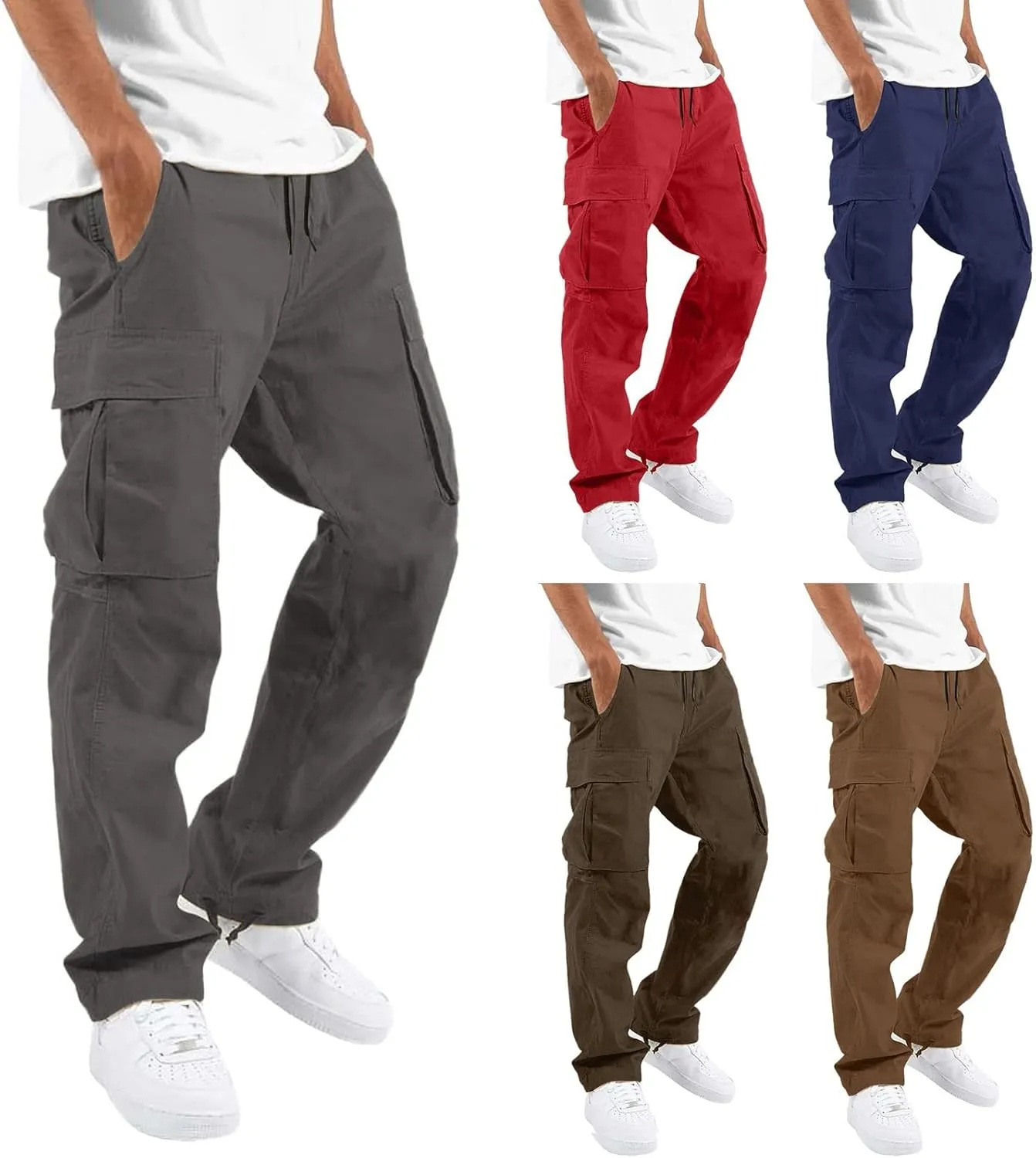 Mens Sweatpants with Pockets Big and Tall Pants Cargo Pants for Men Stretch Men's Regular Fleece Pants Winter Casual
