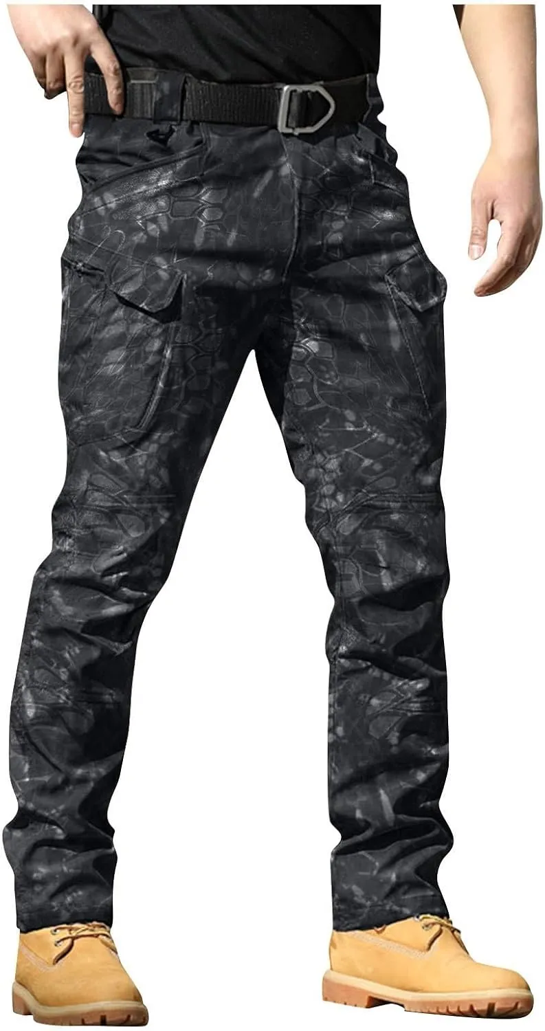 Men's Tactical Cargo Pants Water Lightweight Hiking Pants Outdoor Work Pants with Multi Pockets Men's Pants