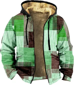 Men's Thick Sherpa Lined Jackets Full Zip Up Hoodies Winter Casual Trendy Warm Sweatshirts Coat with Pocket