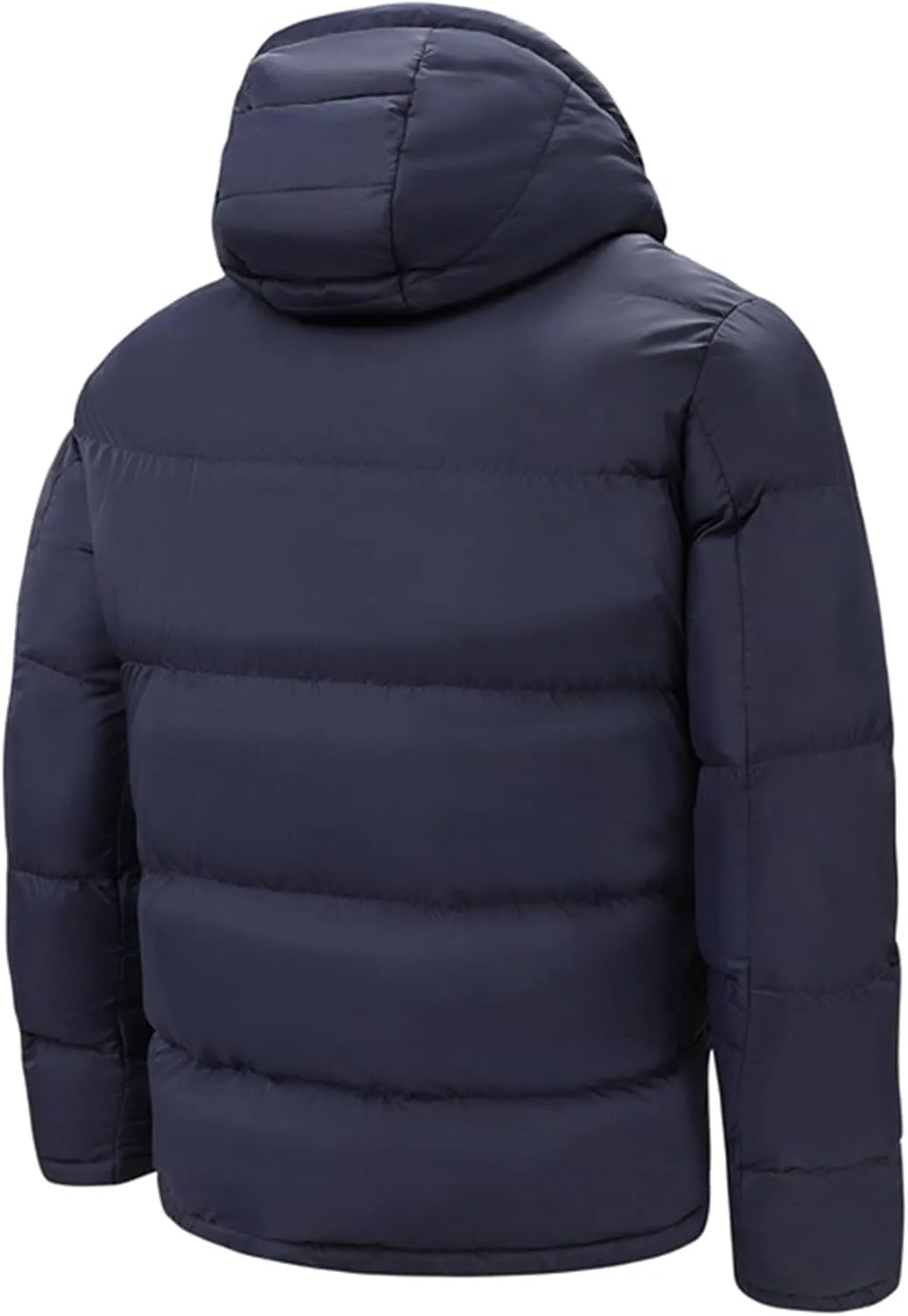 Men's Thicken Puffer Hooded Jacket Warm Zipper Down Quilted Jackets Insulated Water-Resistant Winter Coat