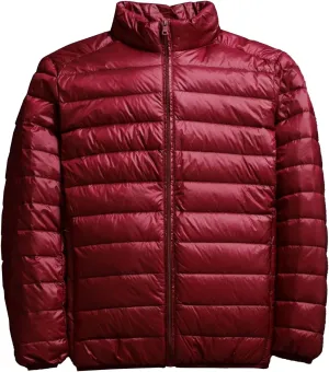 Mens Warm Insulated Down Jacket Packable Winter Puffy Down Coat Lightweight Packable Accent Puffer Jacket
