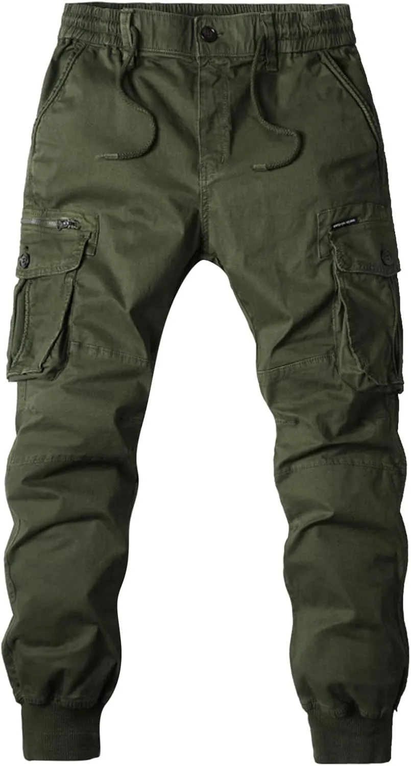 Men's Water Resistant Pants Stretch Overalls with Large Pockets Loose Soft Pants Rainproof Tactical Waterproof Trousers