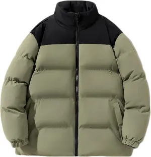 Mens Winter Jacket Thicken Puffer Jacket Down Jacket for Men Full Zip Puffy Jackets Quilted Insulated Jacket