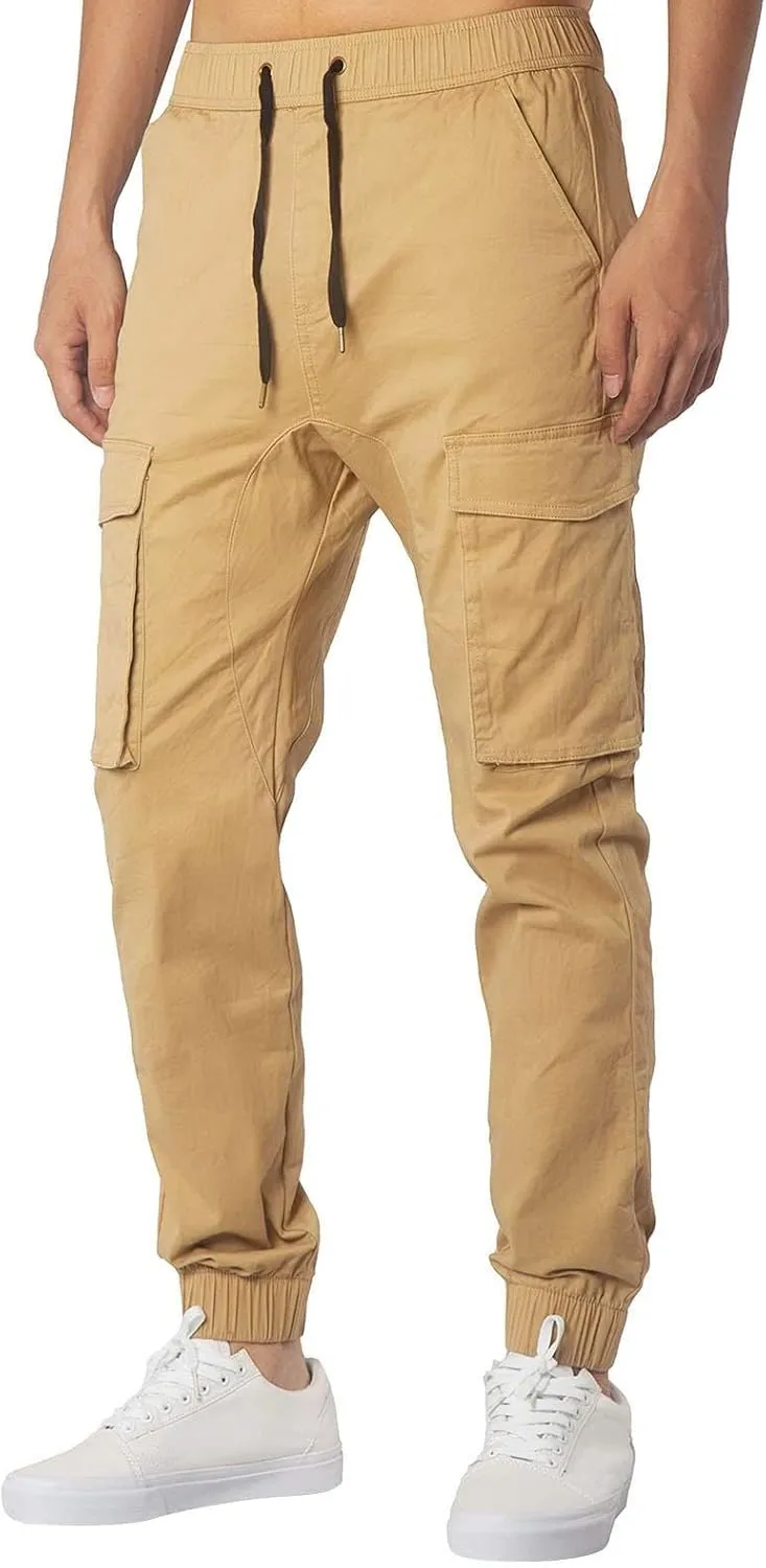 Mens Workout Cargo Sweatpants Drawstring Sports Jogger for Men Workout Sport Work Hiking Pants Men's Athletic Trouser