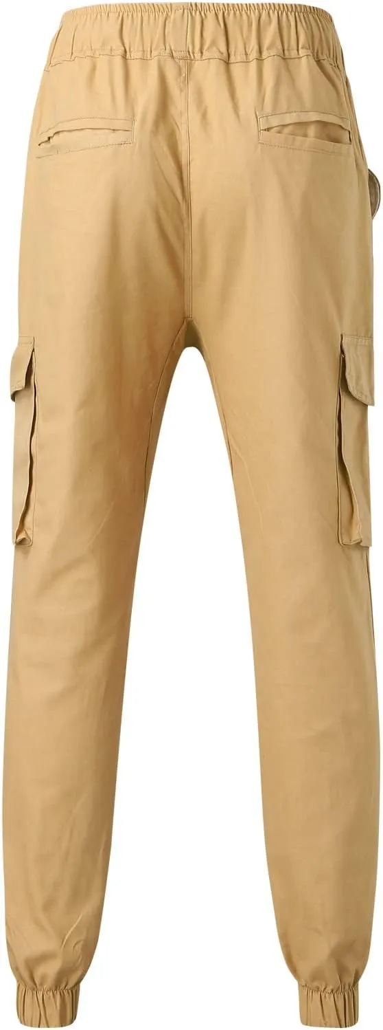 Mens Workout Cargo Sweatpants Drawstring Sports Jogger for Men Workout Sport Work Hiking Pants Men's Athletic Trouser
