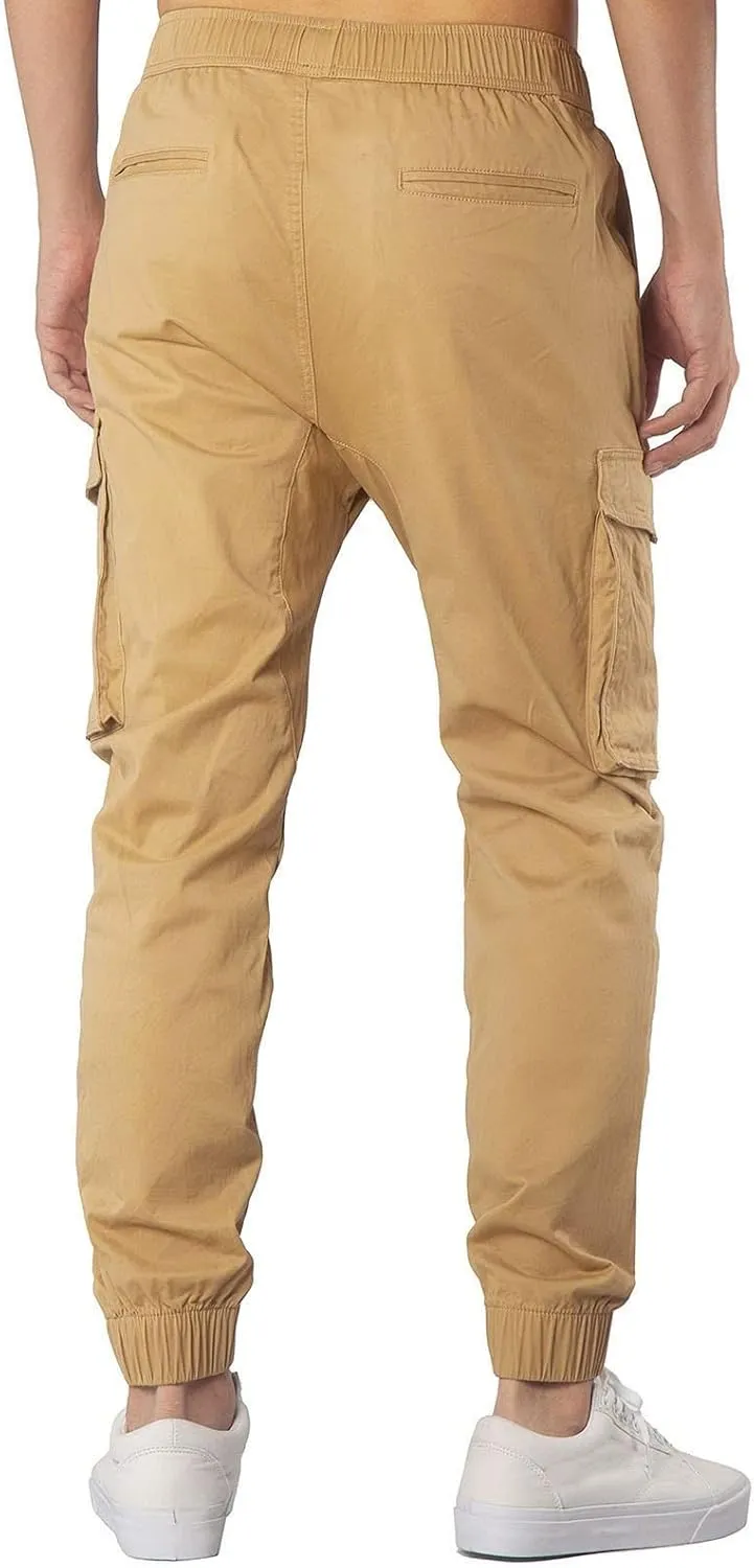 Mens Workout Cargo Sweatpants Drawstring Sports Jogger for Men Workout Sport Work Hiking Pants Men's Athletic Trouser