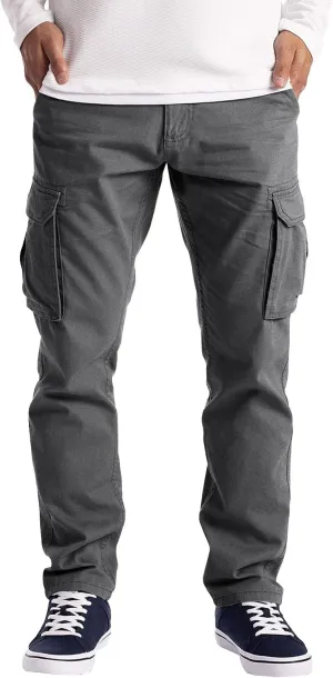 Mens Workout Cargo Sweatpants Heavyweight Athletic Joggers Multi-Pockets Relaxed Fit Cargo Pants Men's Heavyweight