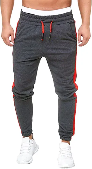 Mens Workout Cargo Sweatpants Stretch Elastic Waist Multiple Pockets Sports Pants Fitness Sports Trousers Men's Cargo