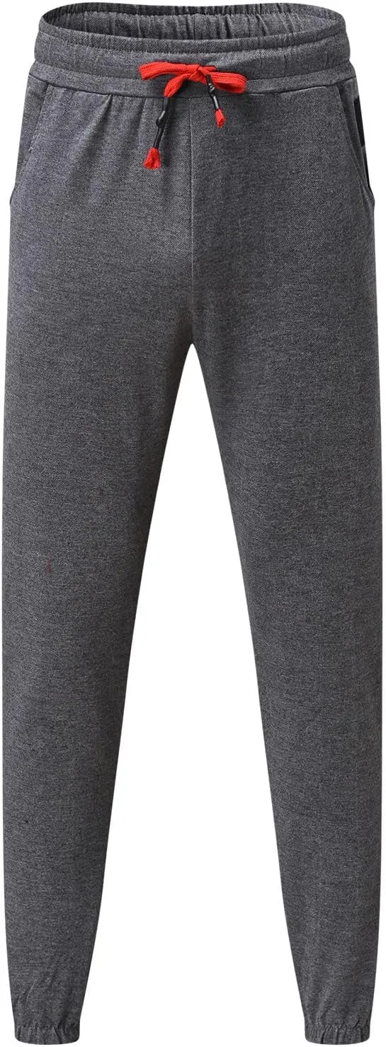 Mens Workout Cargo Sweatpants Stretch Elastic Waist Multiple Pockets Sports Pants Fitness Sports Trousers Men's Cargo