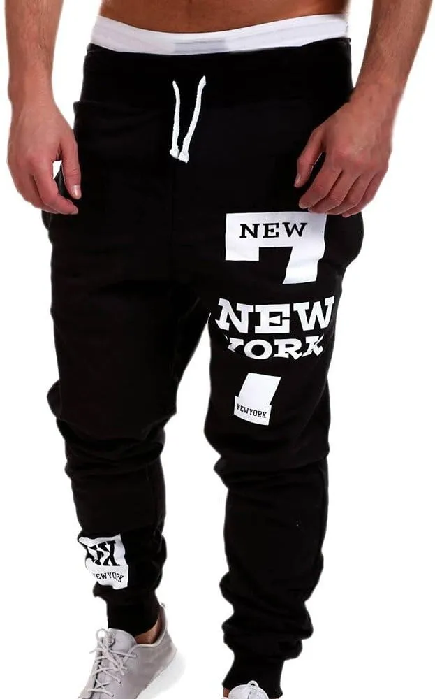 Mens Workout Cargo Sweatpants with Pockets Long Pants Men's Slim Fit Gym Running Workout Pants Athletic Drawstring
