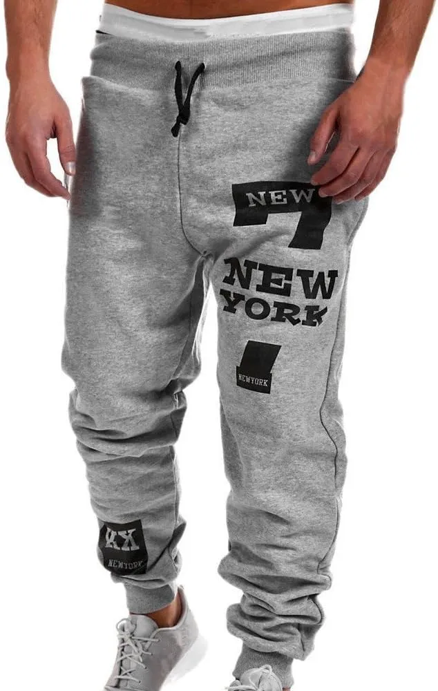 Mens Workout Cargo Sweatpants with Pockets Long Pants Men's Slim Fit Gym Running Workout Pants Athletic Drawstring