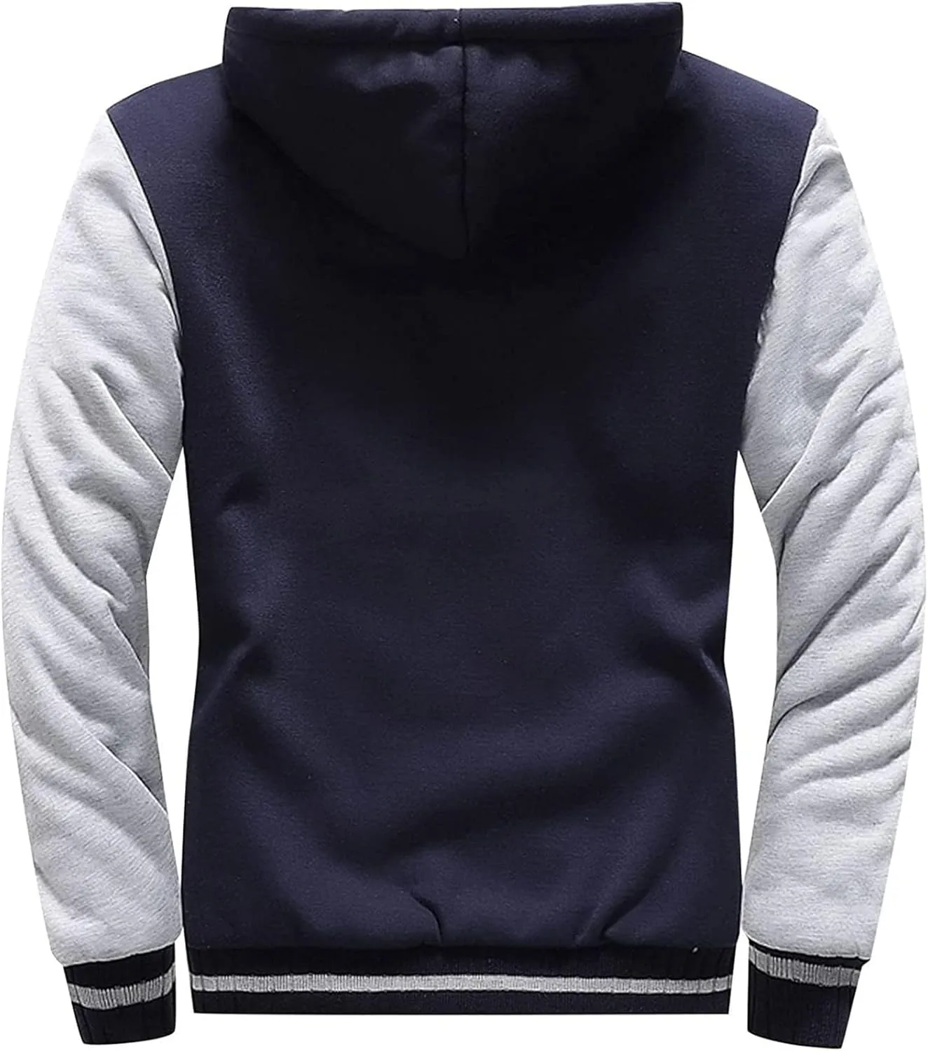 Men's Zip Up Hoodie Wool Warm Thick Coats Heavyweight Winter Sweatshirt Comfy Fleece Lined Hoodie Jacket Hooded Coat