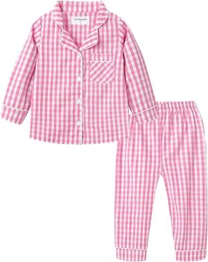 Mud Kingdom Boutique Girls Boys Pajamas Set Collared Long Sleeve Sleepwear