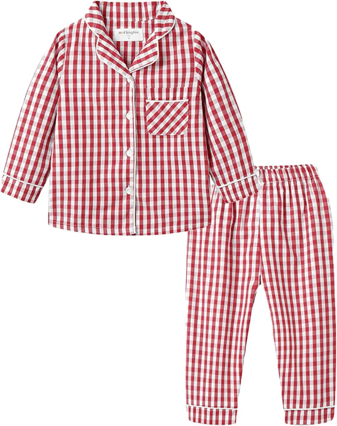 Mud Kingdom Boutique Girls Boys Pajamas Set Collared Long Sleeve Sleepwear