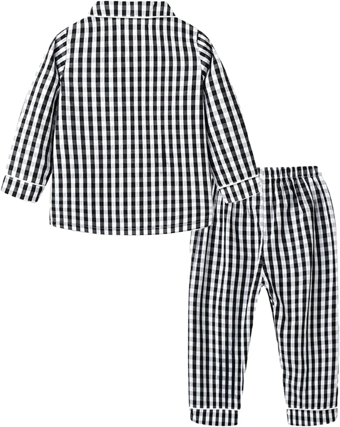 Mud Kingdom Boutique Girls Boys Pajamas Set Collared Long Sleeve Sleepwear