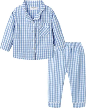 Mud Kingdom Boutique Girls Boys Pajamas Set Collared Long Sleeve Sleepwear