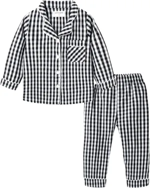 Mud Kingdom Boutique Girls Boys Pajamas Set Collared Long Sleeve Sleepwear