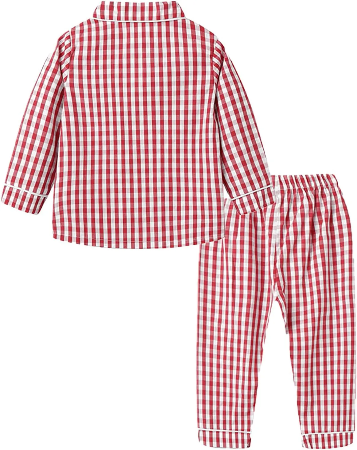 Mud Kingdom Boutique Girls Boys Pajamas Set Collared Long Sleeve Sleepwear