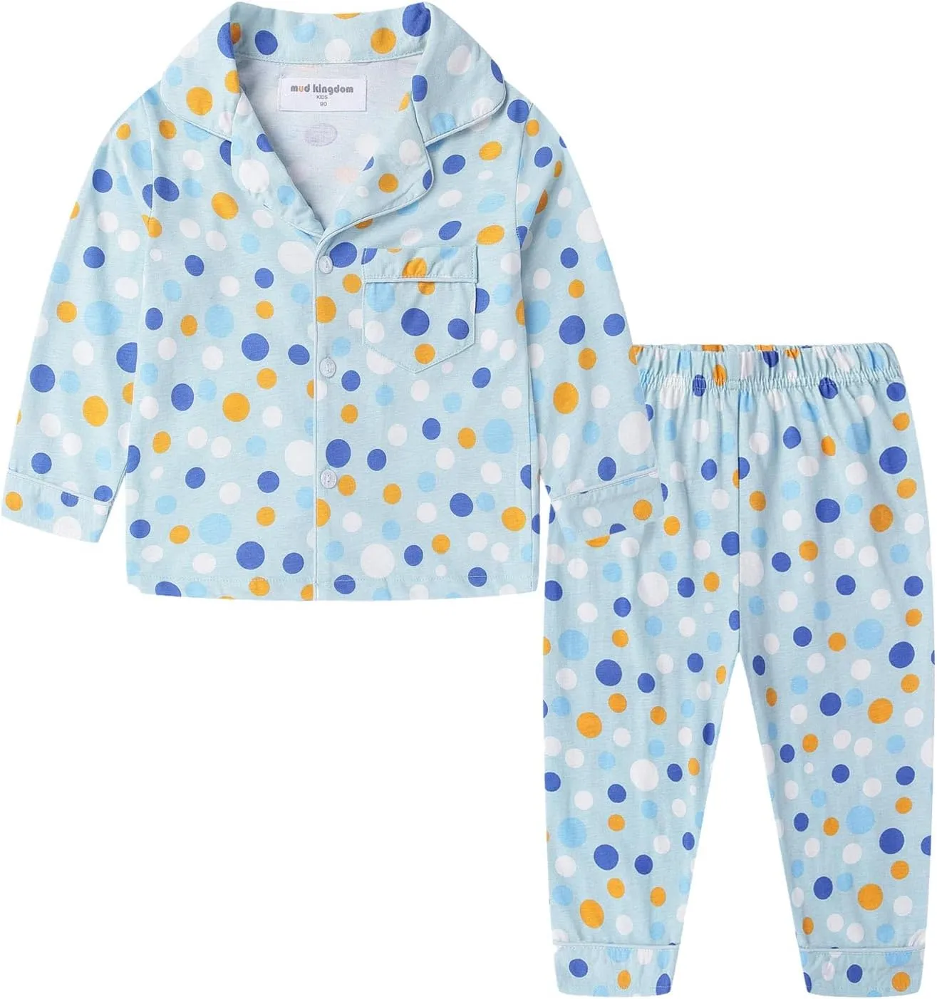 Mud Kingdom Little Boys Girls Pajamas Set Cute Funny Cartoon Button Down