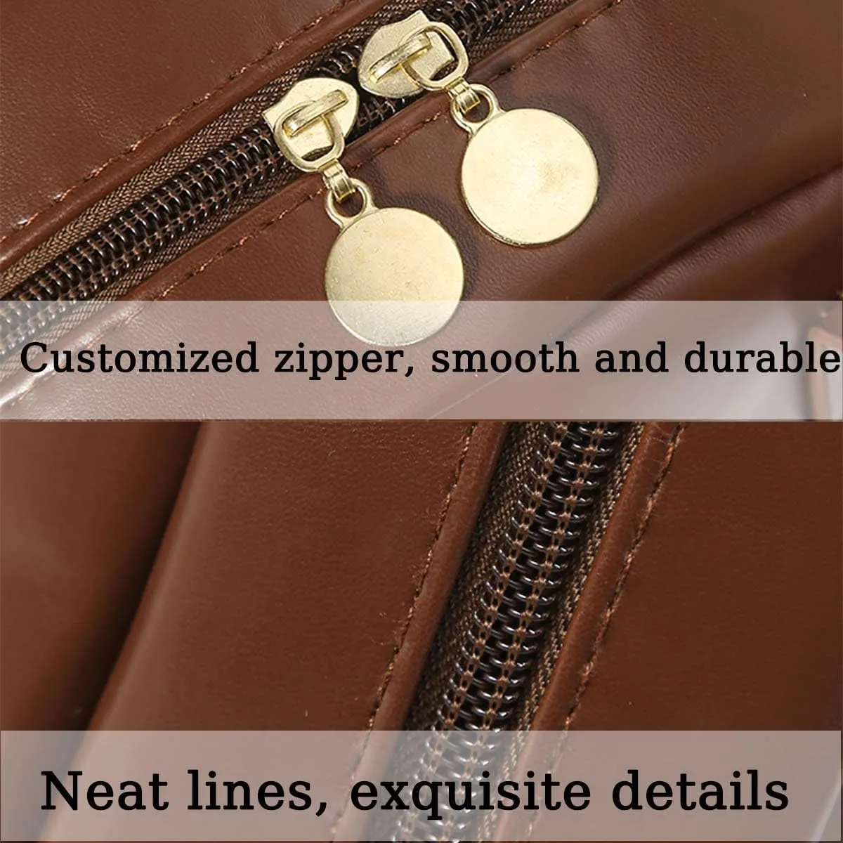 Multi-Layered Shell-Shaped Cosmetic Bag,Portable Large Capacity Pu Shell Shaped Cosmetic Bag With Compartments,for Travel (Black Brown)