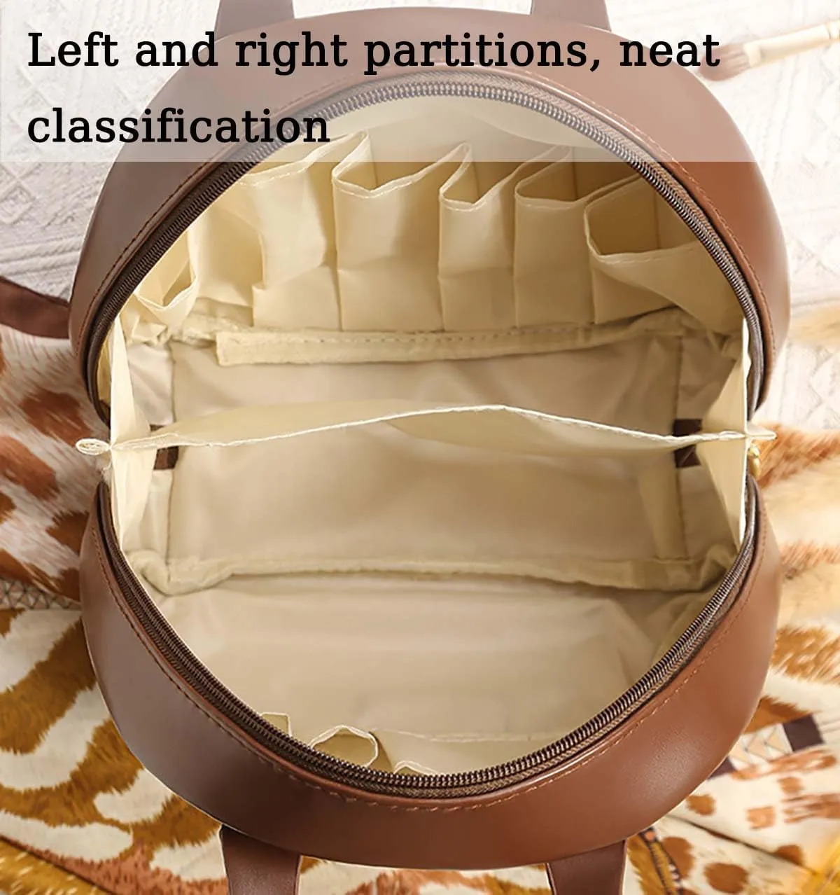 Multi-Layered Shell-Shaped Cosmetic Bag,Portable Large Capacity Pu Shell Shaped Cosmetic Bag With Compartments,for Travel (White Pink)