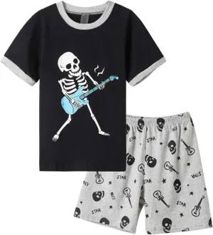 MyFav Boys Pajamas Sets Glow in Dark Skull Sleepwear Kids