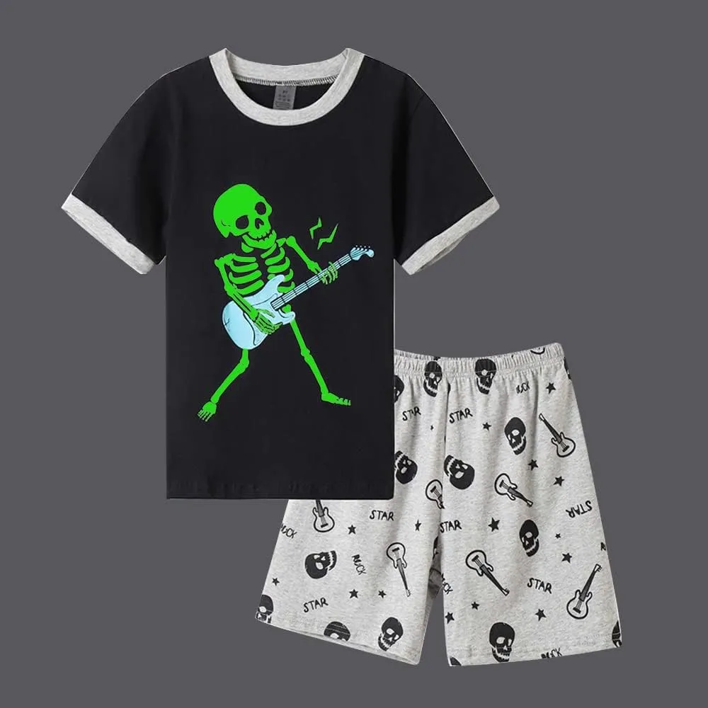 MyFav Boys Pajamas Sets Glow in Dark Skull Sleepwear Kids