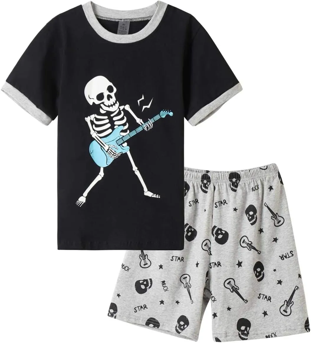 MyFav Boys Pajamas Sets Glow in Dark Skull Sleepwear Kids