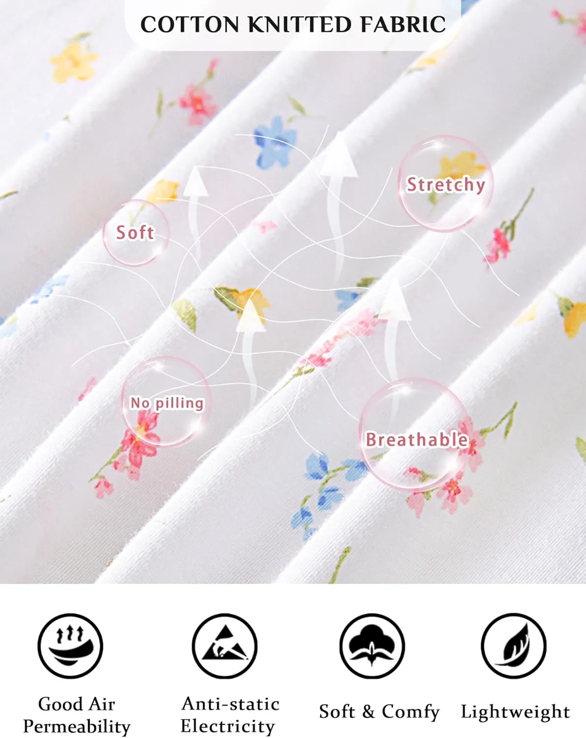 MZROCR Cotton Nightgowns for Women Soft Night Gowns for Adult Women Short Sleeves Sleepshirts Ladies Sleepwear