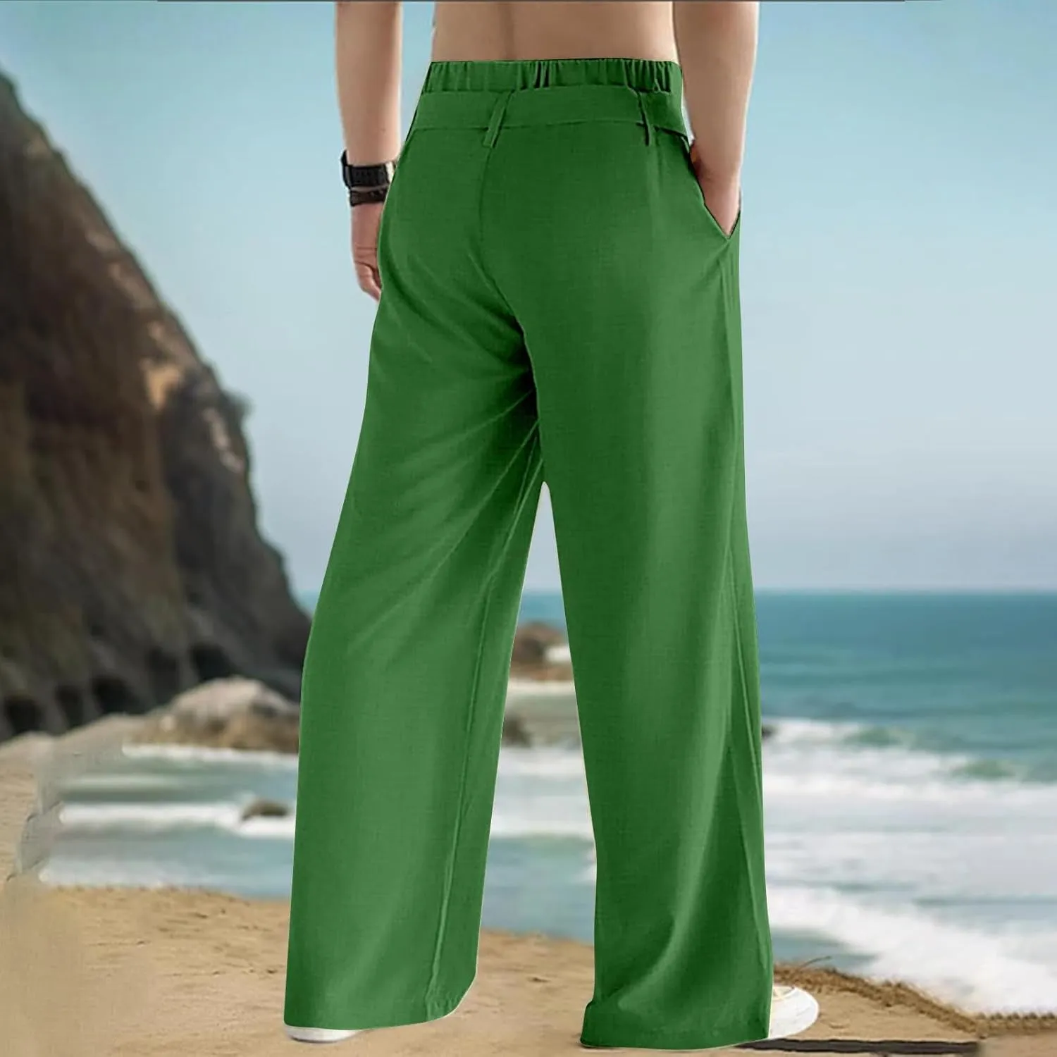 Outdoor Casual Pants Men Plus Size Lightweight Pants Elastic Waist Sport Pants Baggy Comfy Pants Fall Daily Pants