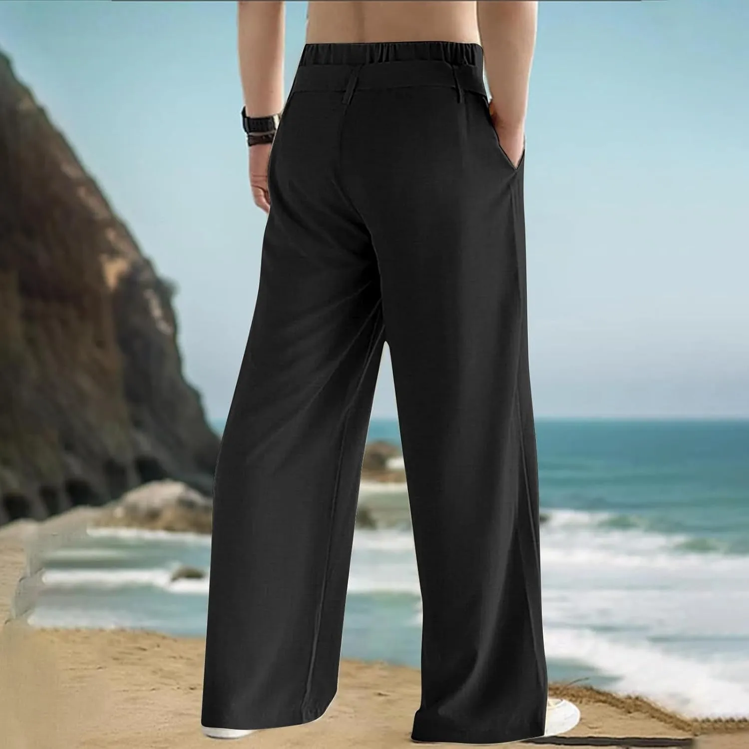 Outdoor Casual Pants Men Plus Size Lightweight Pants Elastic Waist Sport Pants Baggy Comfy Pants Fall Daily Pants