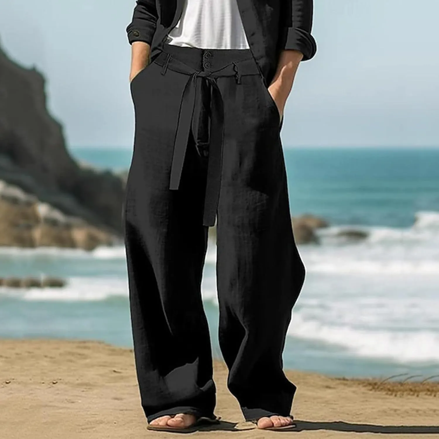 Outdoor Casual Pants Men Plus Size Lightweight Pants Elastic Waist Sport Pants Baggy Comfy Pants Fall Daily Pants