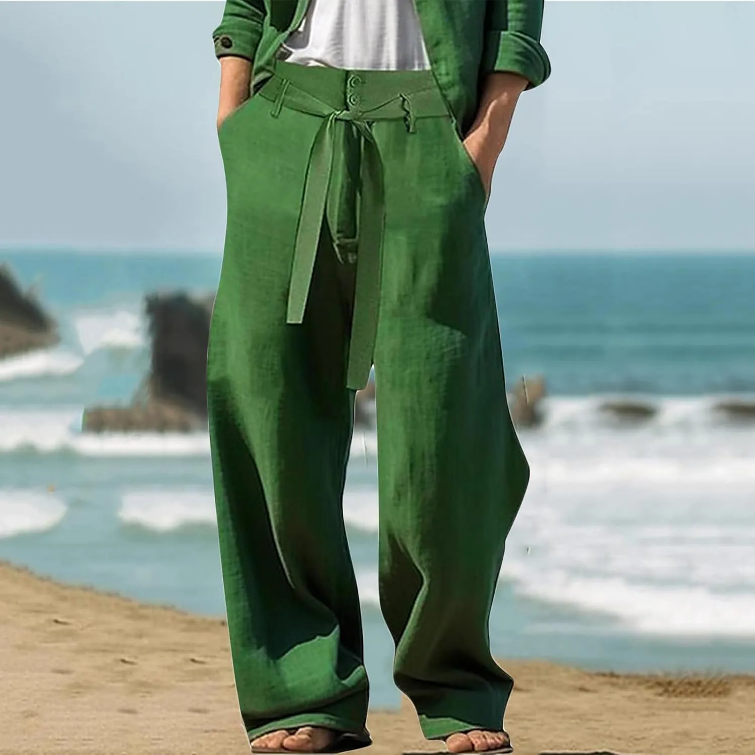 Outdoor Casual Pants Men Plus Size Lightweight Pants Elastic Waist Sport Pants Baggy Comfy Pants Fall Daily Pants