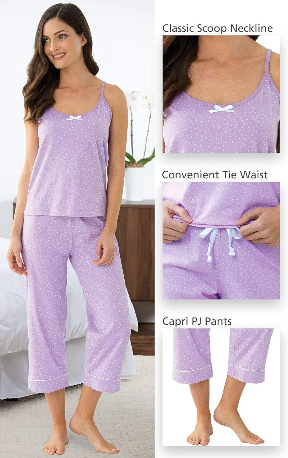 PajamaGram Pajamas For Women - Womens Sleepwear, Tank & Capri Set