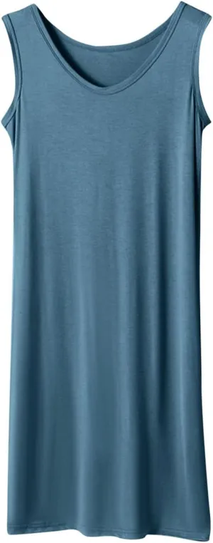Plus Size Tank Dresses for Women Summer Casual Sleeveless V Neck Nightgowns Sleepshirts Soft Comfy Sleepwear Nightdress