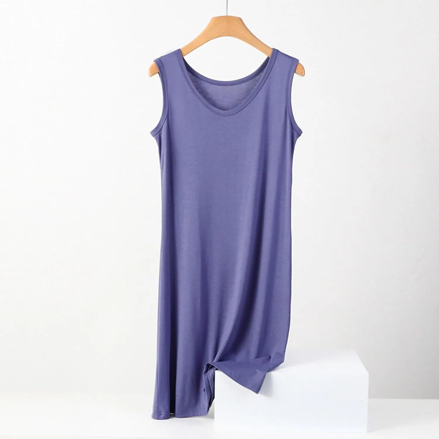 Plus Size Tank Dresses for Women Summer Casual Sleeveless V Neck Nightgowns Sleepshirts Soft Comfy Sleepwear Nightdress