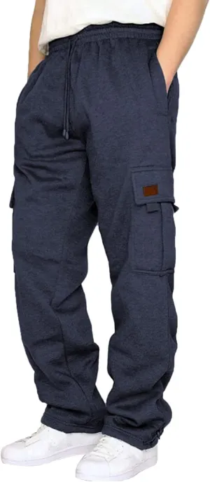 Pockets Ripstop Cargo Pants Casual Color Solid Men's Trousers Leggings Multi-Pocket Pants Tooling Men's Pants Golf Pants Men Stretch Men's Heavyweight Cargo Fleece Sweatpants ZX30403-SALE0061