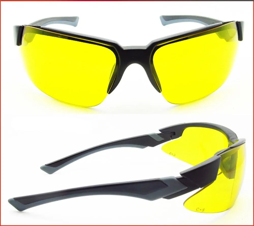 proSPORT Safety Yellow Sun Glasses Z87 Men Women Protective Night Vision Anti Glare Driving Riding