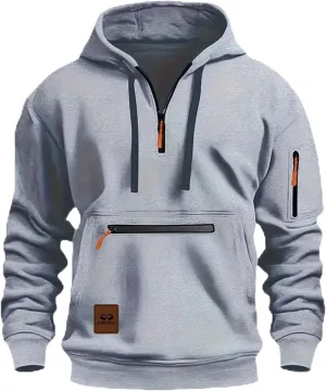 Quarter Zip Pullover Tactical Hoodies For Men Vintage Workout Hoodies With Pockets Military Tactical Sweatshirt
