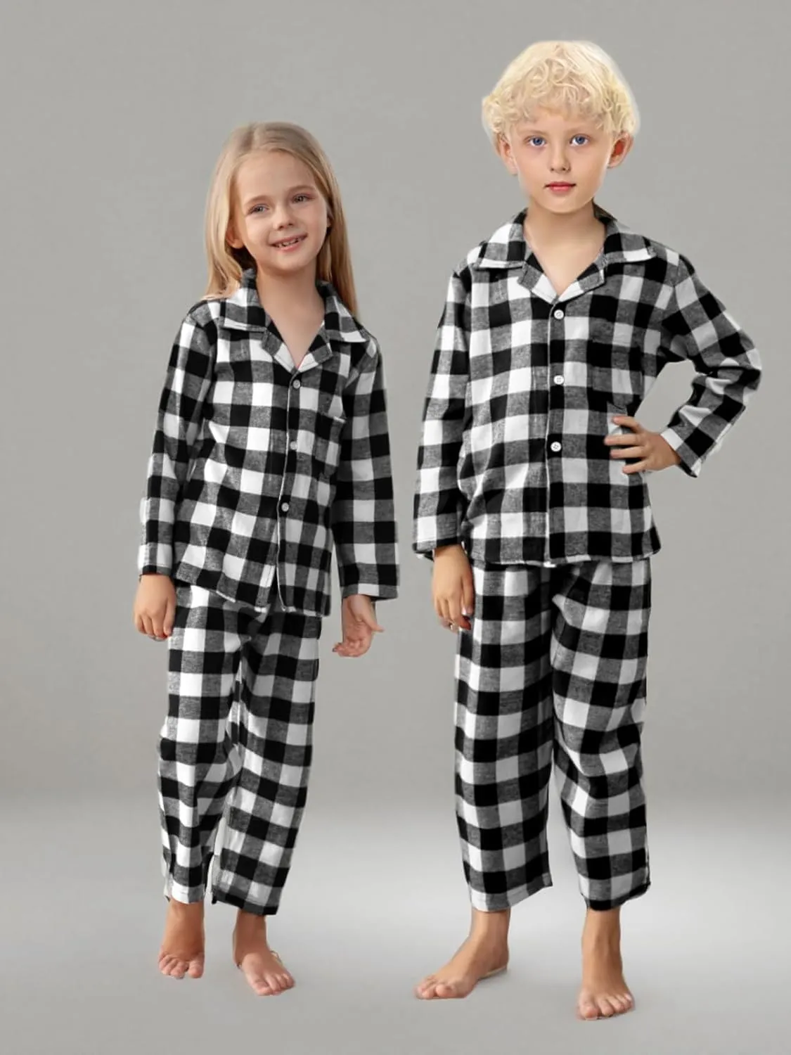 Schbbbta Family Matching Pajamas Holiday Sleepwear Long Sleeve Pjs Sets