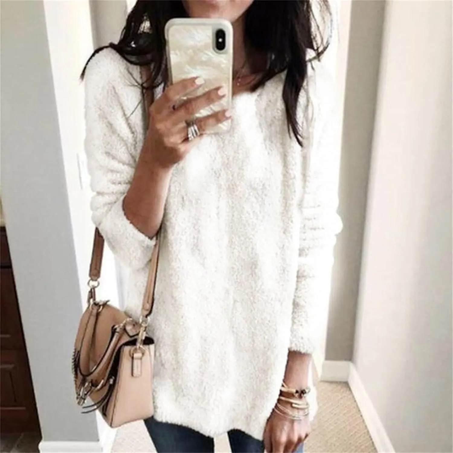 SHAOBGE Hoodies for Women Fleece Linend Warm Sweatshirt Hoodies Long Sleeve Tunic Pullover with Pockets Warm Winter Hoodies