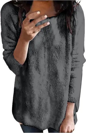 SHAOBGE Hoodies for Women Fleece Linend Warm Sweatshirt Hoodies Long Sleeve Tunic Pullover with Pockets Warm Winter Hoodies
