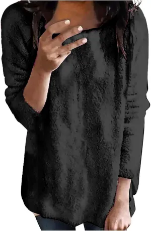 SHAOBGE Hoodies for Women Fleece Linend Warm Sweatshirt Hoodies Long Sleeve Tunic Pullover with Pockets Warm Winter Hoodies